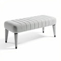 Panca imbottita in tessuto grigio 120 x 40 x 45cm per ingresso o soggiorno