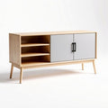 Mobiletto in stile scandinavo in legno naturale e grigio 150 x 40 x 60cm