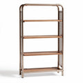 Scaffale in metallo con ripiani in legno dimensioni 80 x 30 x 150cm colore oro opaco