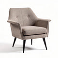 Poltrona in tessuto grigio con gambe in legno 80 x 75 x 85cm